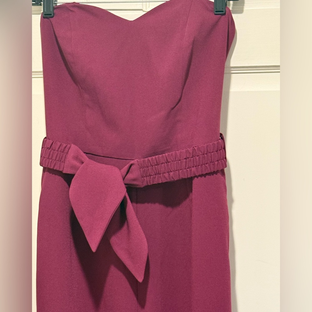 Lilly Pulitzer NWT Size 0 Amazing Burgundy Strapless Wide Leg Pant Jumpsuit - Picture 5 of 15